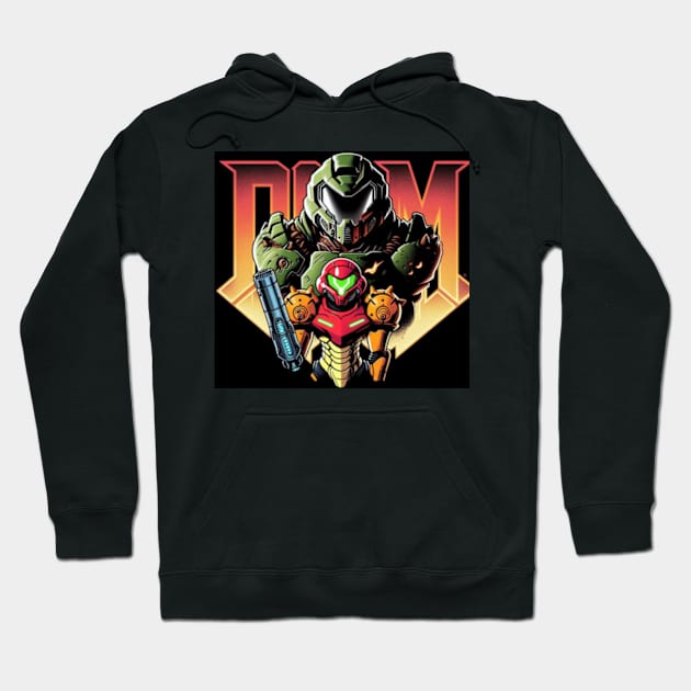 Doomguy and Samus Hoodie by The Doom Guy